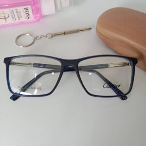 Geometric Brown Eyeglass Frames