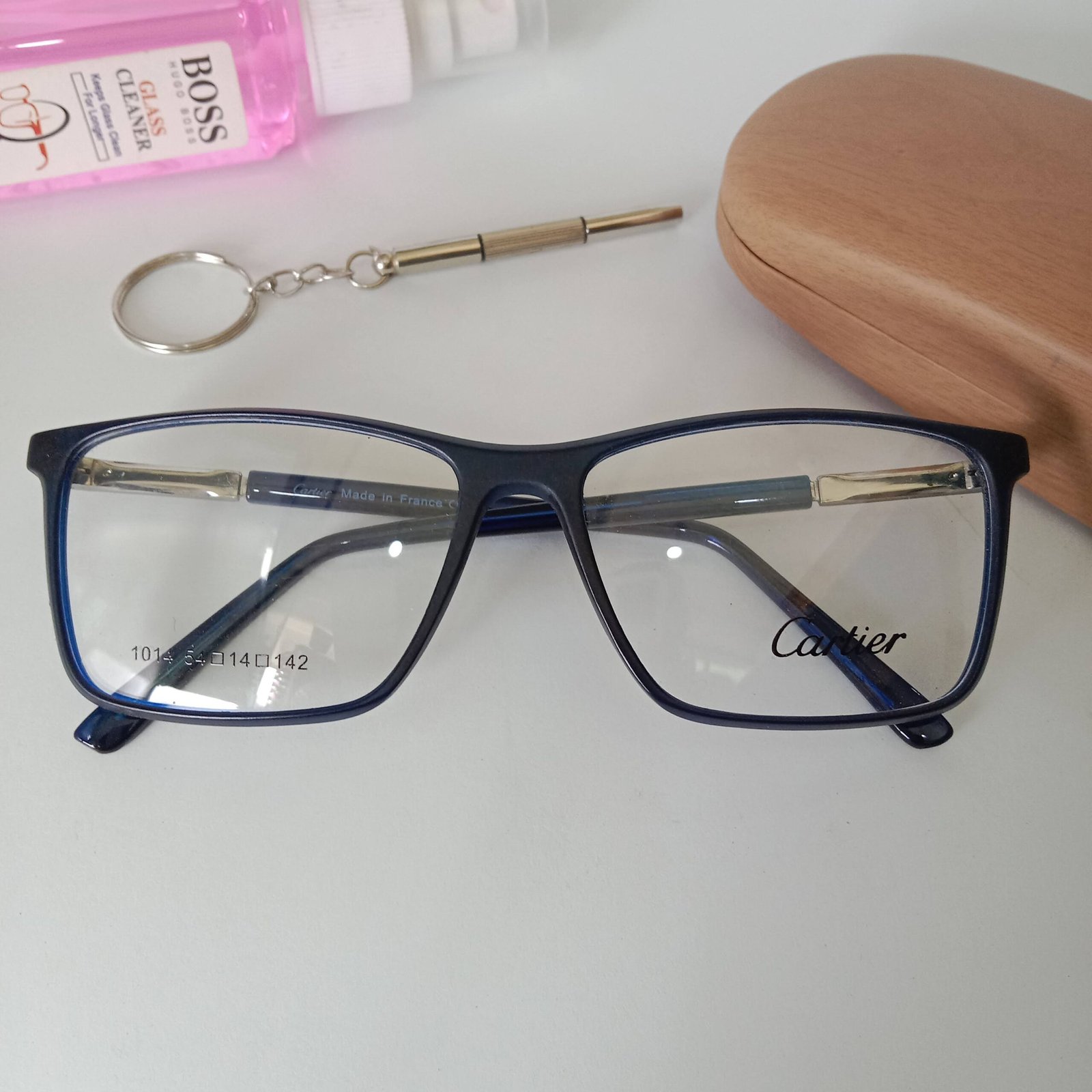 Geometric Brown Eyeglass Frames